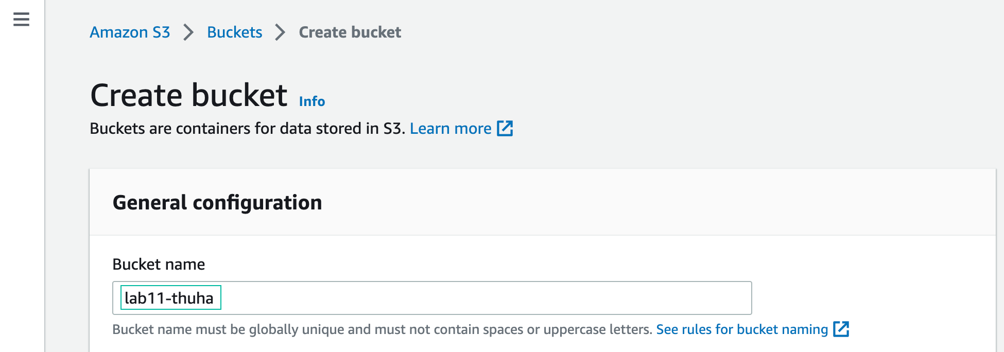 Bucket name