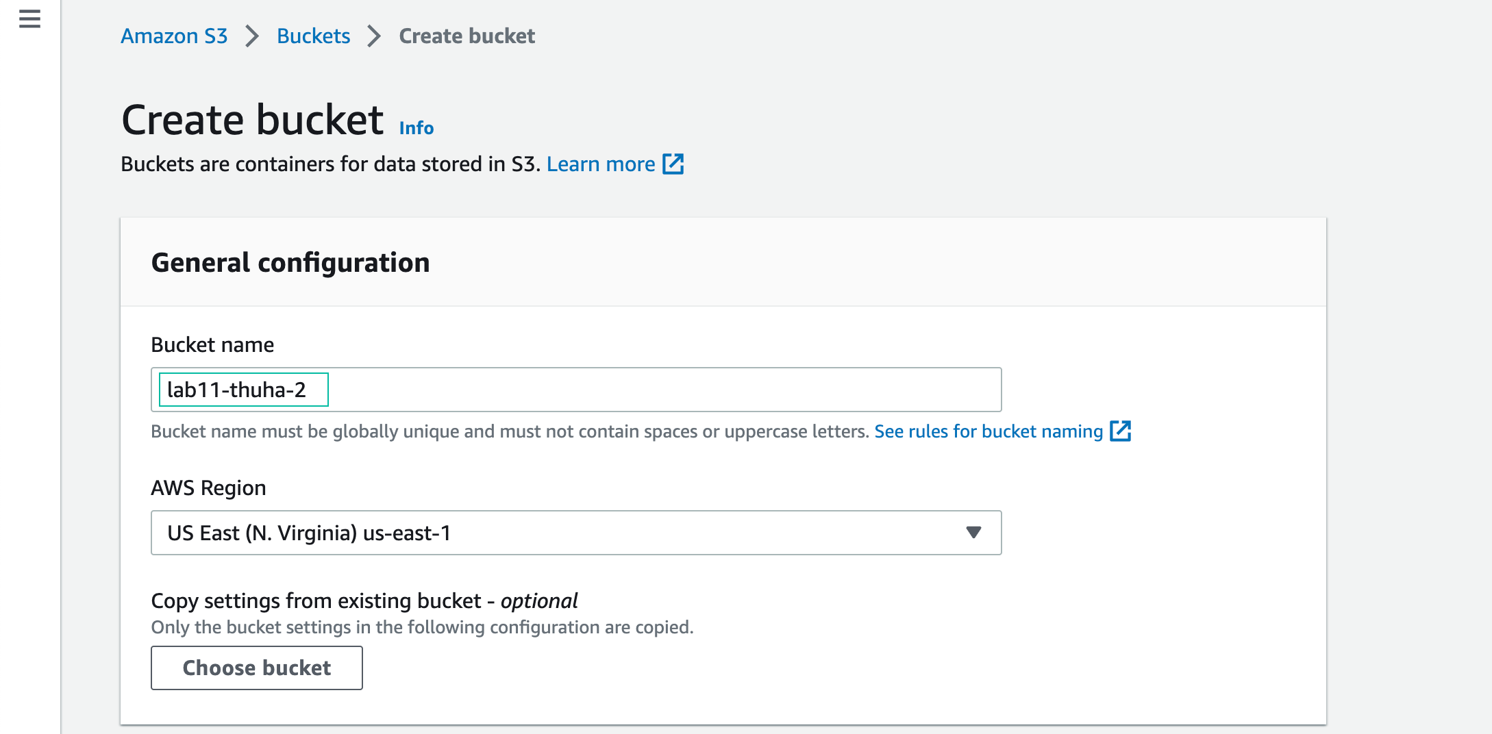 create bucket